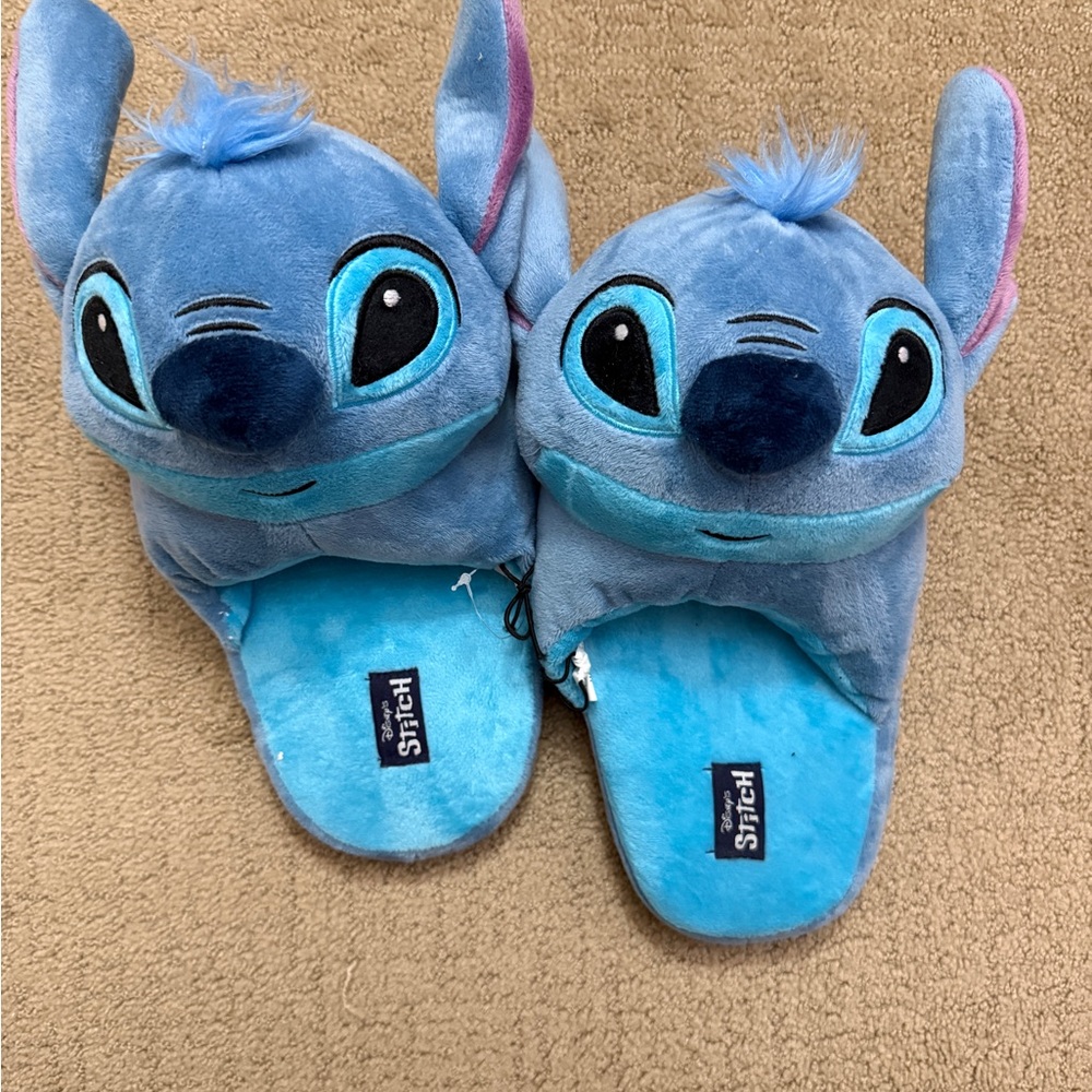 Stitch Blue Plush Slippers